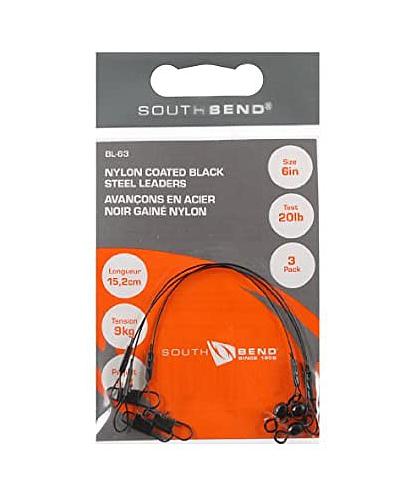 LEADER 6IN. 20LB. (3) BLACK BL-63