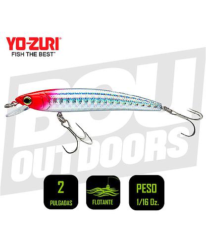 YO-ZURI PINS MINNOW 2 PULG 1/16 OZ RED HEAD F1161RH