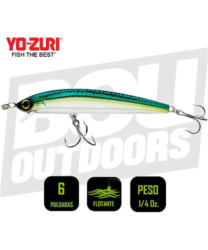 YO-ZURI HYDRO MINNOW 6 PULG 1 1/4OZ GREEN MACK R1322HGM