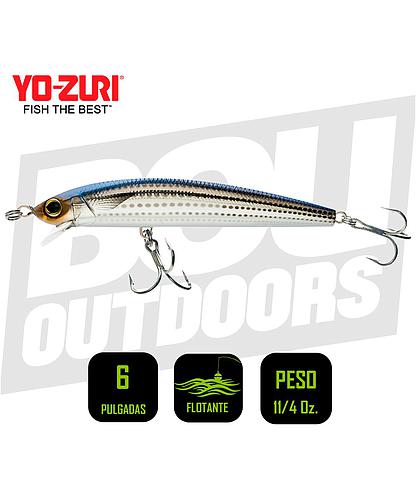 YO-ZURI HYDRO MINNOW 6 PULG 1 1/4OZ MULLET R1322HMT