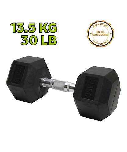 MANCUERNA HEX. RUBBER 30LBS (UNIDAD)