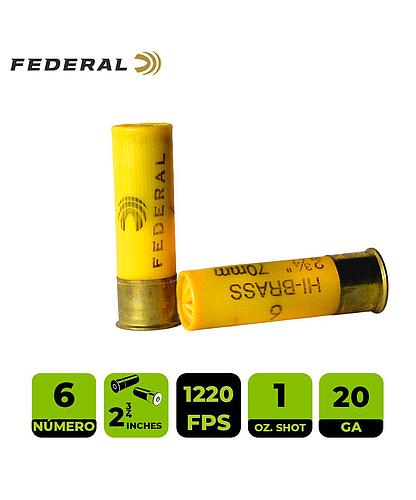 CARTUCHO FEDERAL CAL. 20 No. 6 BASE ALTA