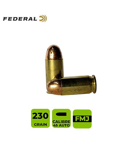 CARTUCHO FEDERAL CAL. 45 AUTO FMJ