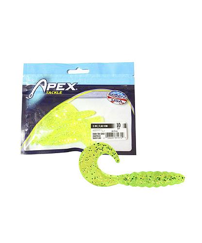 GRUB 2 PULG CURLYTAIL CHT/SILVER FLK AP-CT2-16