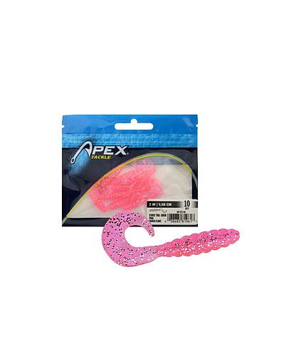 GRUB 3 PULG CURLY TAIL PINK/SILVER FLK AP-CT3-68