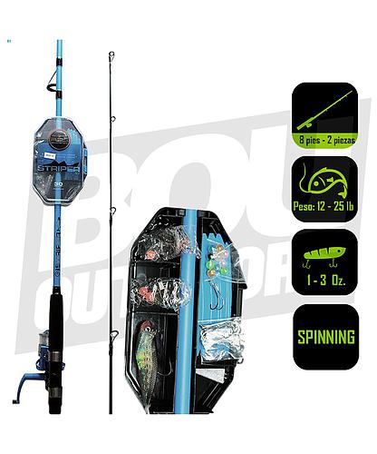 CAÑA PESCA C/CARRETE SPINNING STRIPER R2FISH R2F4-ST/S