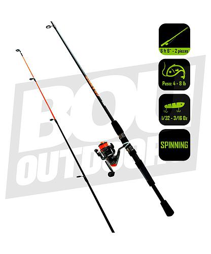 CAÑA PESCA C/CARRETE SPINNING ZEBCO 6 PIES 6 PULG CRFUL662LA.NS4