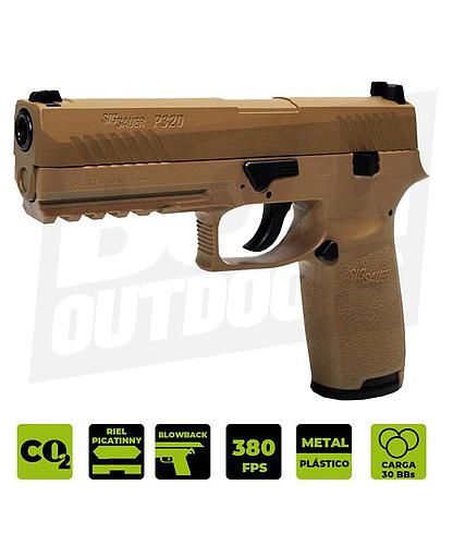 PISTOLA CO2 SIG SAUER P320 METAL TAN .177 SIG-A-P320-177T