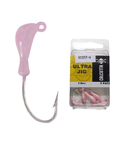 ULTRA JIGHEAD 1/8 OZ SZ 2 HOOK HOT PINK 5/PACK CALCUTTA CUJH0218-H61