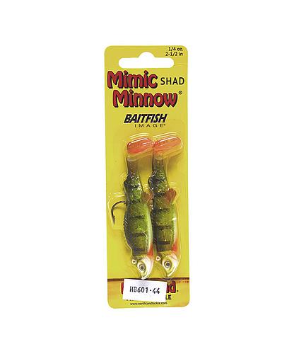 MIMIC MINNOW SHAD SWIMBAIT NORTHLAND 2 1/2 1/4 OZ 2/0 HOOK PERCH 2/CARD MM4-23