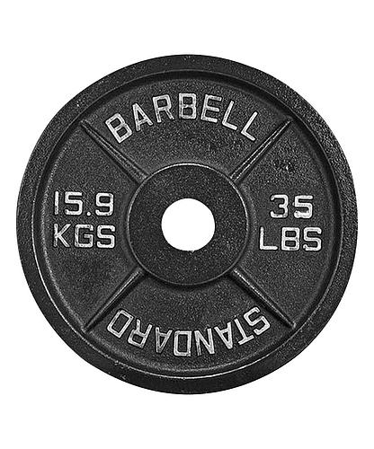 DISCO OLYMPIC BARBELL STANDARD 35LBS (UNIDAD)