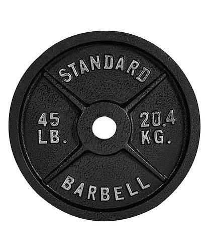 DISCO OLYMPIC BARBELL STANDARD 45LBS (UNIDAD)