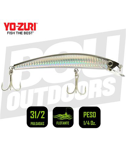 YO-ZURI HYDRO CRYSTAL MINNOW 3 1/2 PULG 1/4OZ SILVER BLACK R1123C4