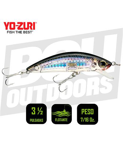 YO-ZURI INSHORE MINNOW FLOATING 3 1/2 PULG 7/16OZ  BLACK SILVER R1212C4