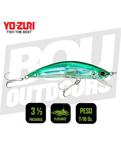 YO-ZURI INSHORE MINNOW FLOATING 3 1/2 PULG 7/16OZ  GREEN MACK R1212HGM