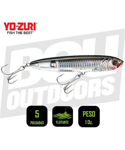 YO-ZURI INSHORE TOPKNOCK PENCIL 5 PULG 1OZ 3D SILVER BLACK R1369C4