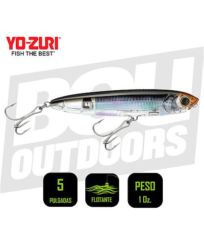 YO-ZURI INSHORE TOPKNOCK PENCIL 5 PULG 1OZ 3D REAL MULLET R1369RMT