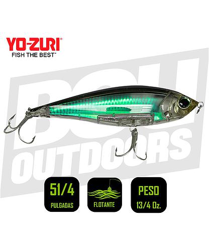 YO-ZURI INSHORE TWITCHBAIT 5 1/4 PULG 1 3/4OZ BLACK REAL MULLET R1349RMT