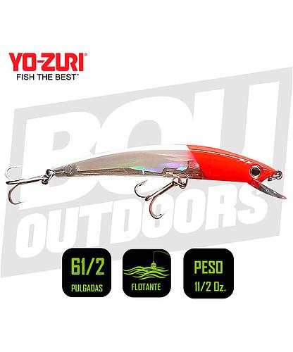 YO-ZURI CRYSTAL MINNOW 3D 6 1/2 PULG 1 1/2OZ RED HEAD F1151C5