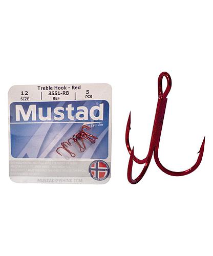 TREBLE MUSTAD HK SZ 12 RED (5) 3551-RB-12-5