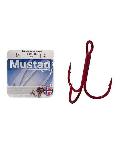 TREBLE MUSTAD HK SZ 16 RED (5) 3551-RB-16-5