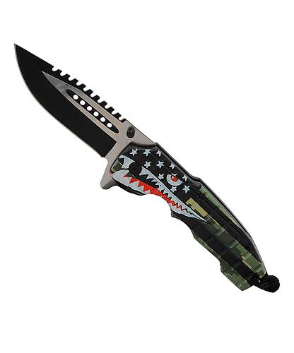 NAVAJA DOBLAR 5 PULG DIENTE TIBURON CON PARACORD KS 1979-SH1