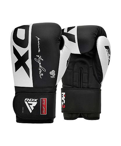 GUANTE BOXEO RDX REX F4 BLANCO/NEGRO 16OZ BGR-F4B-16OZ
